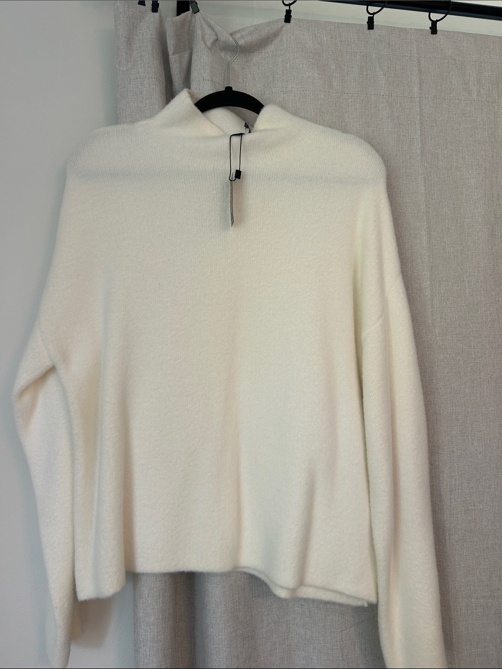 Express Cream Funnel Neck Sweater